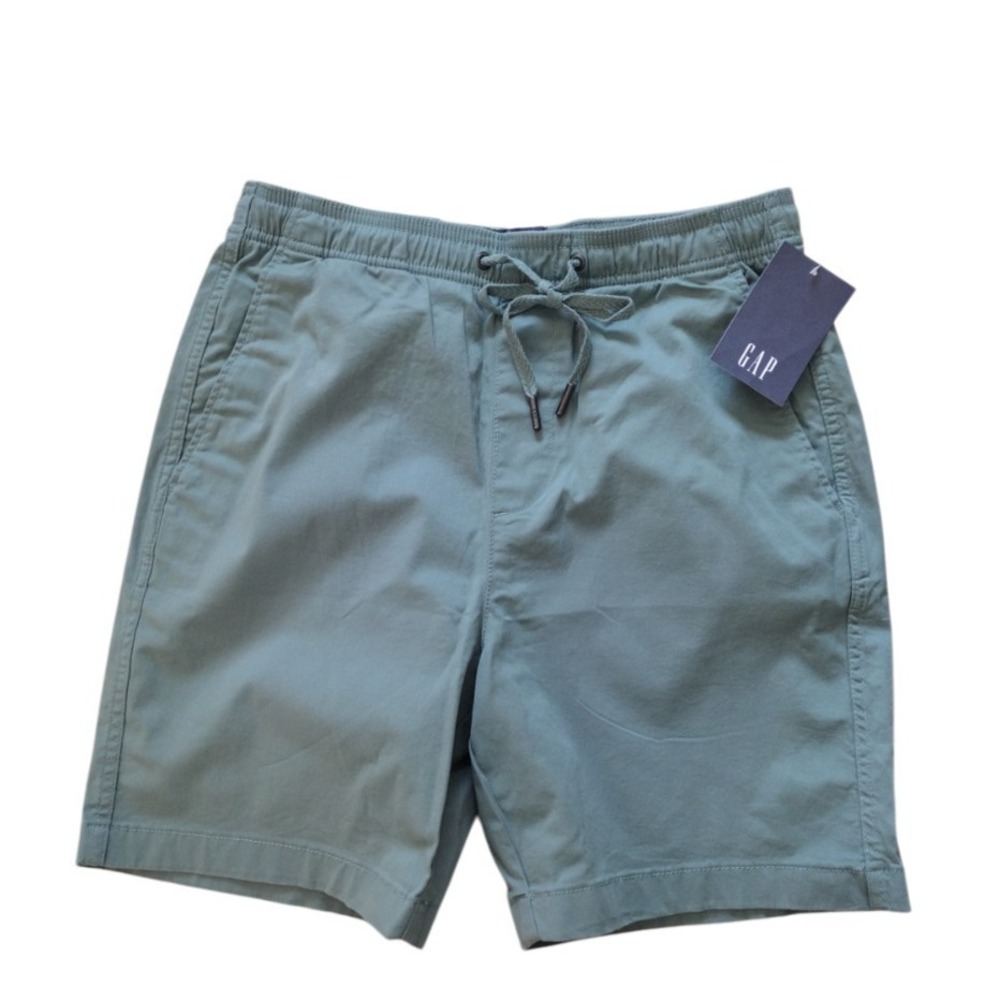 Gap Shorts Men S Green Pull On 6.5 Inseam Elasticized Waistband Stretch‎ Twill